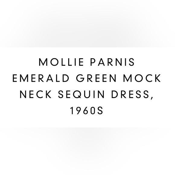 Vintage Mollie Parnis Boutique 1960’s long emerald green sequin mock neck gown - Picture 2 of 13